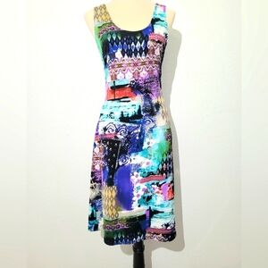 Sophie A Tank Dress Womens Size M Colorful & Stretchy Made In Canada Elbows Up
